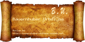 Bauernhuber Urbána névjegykártya